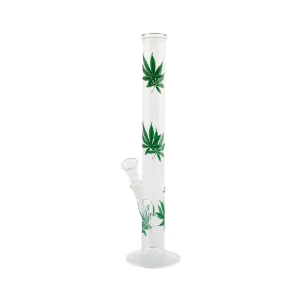 Greenline Glass Bong With Leaf