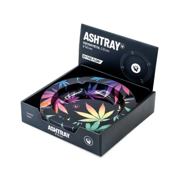 Metal Ashtray Leaves Gradient Metallic