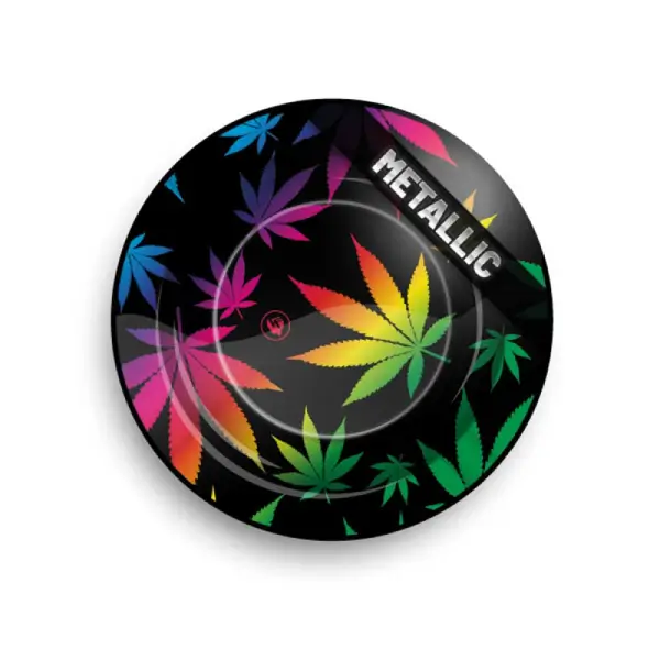 Metal Ashtray Leaves Gradient Metallic